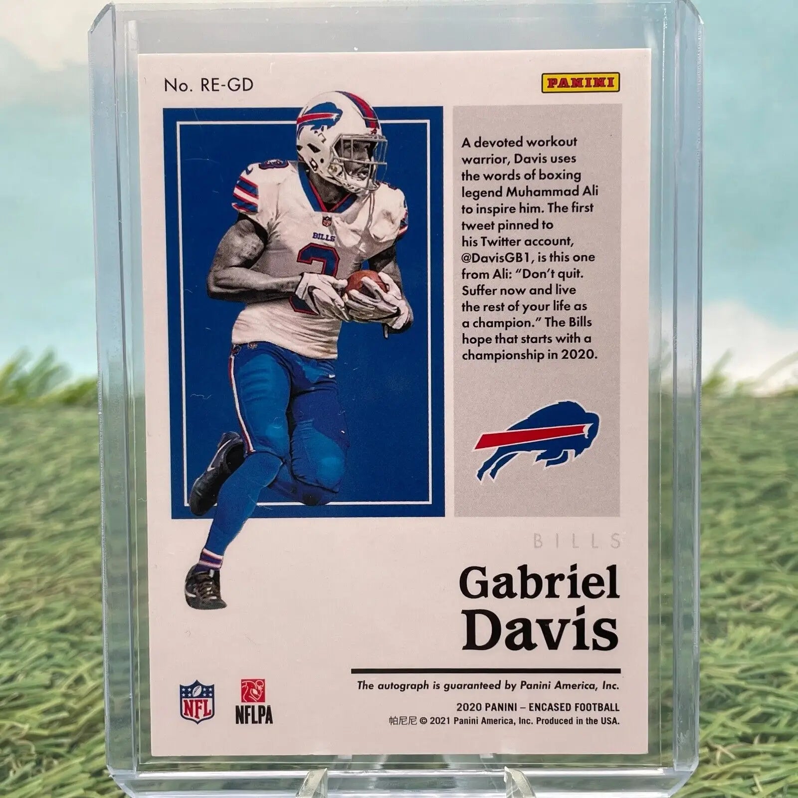 Gabriel Davis 2020 Panini Encased Rookie Endorsements trading card #11/25 Auto SP
