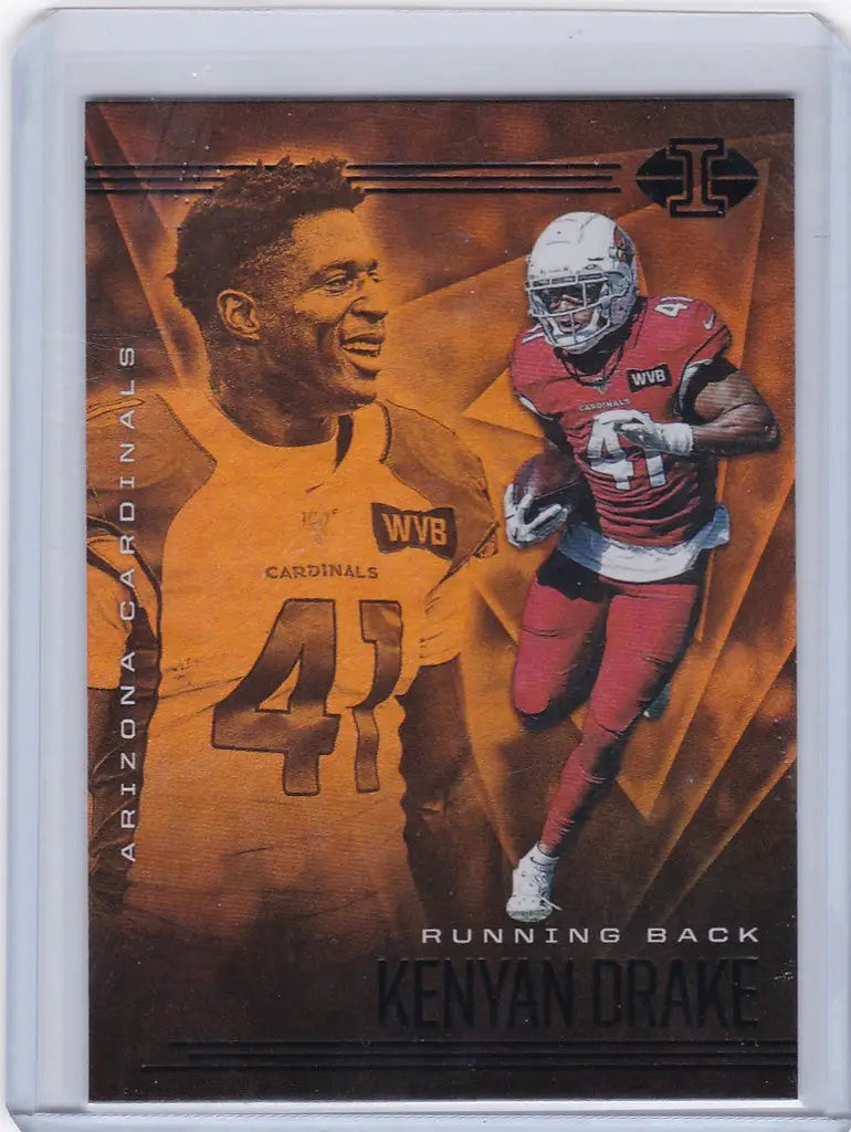 Football trading card of Kenyan Drake Arizona Cardinals from Panini Illusions Gold set