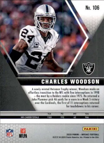 2020 Panini Mosaic #106 Charles Woodson NM-MT Raiders ID:59009 - Football Card Single