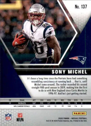 2020 Panini Mosaic #137 Sony Michel NM-MT Patriots ID:43583 - Football Card Single