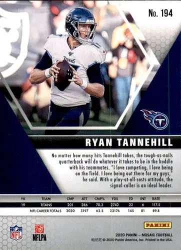 2020 Panini Mosaic #194 Ryan Tannehill NM-MT Titans ID:43582 - Football Card Single