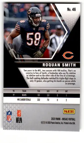 2020 Panini Mosaic #46 Roquan Smith NM Near Mint Bears ID:59002 - Football Card Single