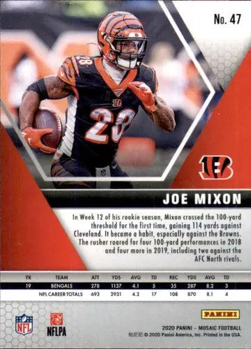2020 Panini Mosaic #47 Joe Mixon NM-MT Bengals ID:43588 - Football Card Single