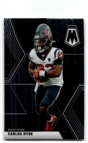 Carlos Hyde football card from Panini Mosaic with original gloss and near mint condition