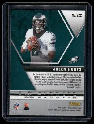 2020 Panini Mosaic Football Jalen Hurts #222 RC Football - Football Card Single