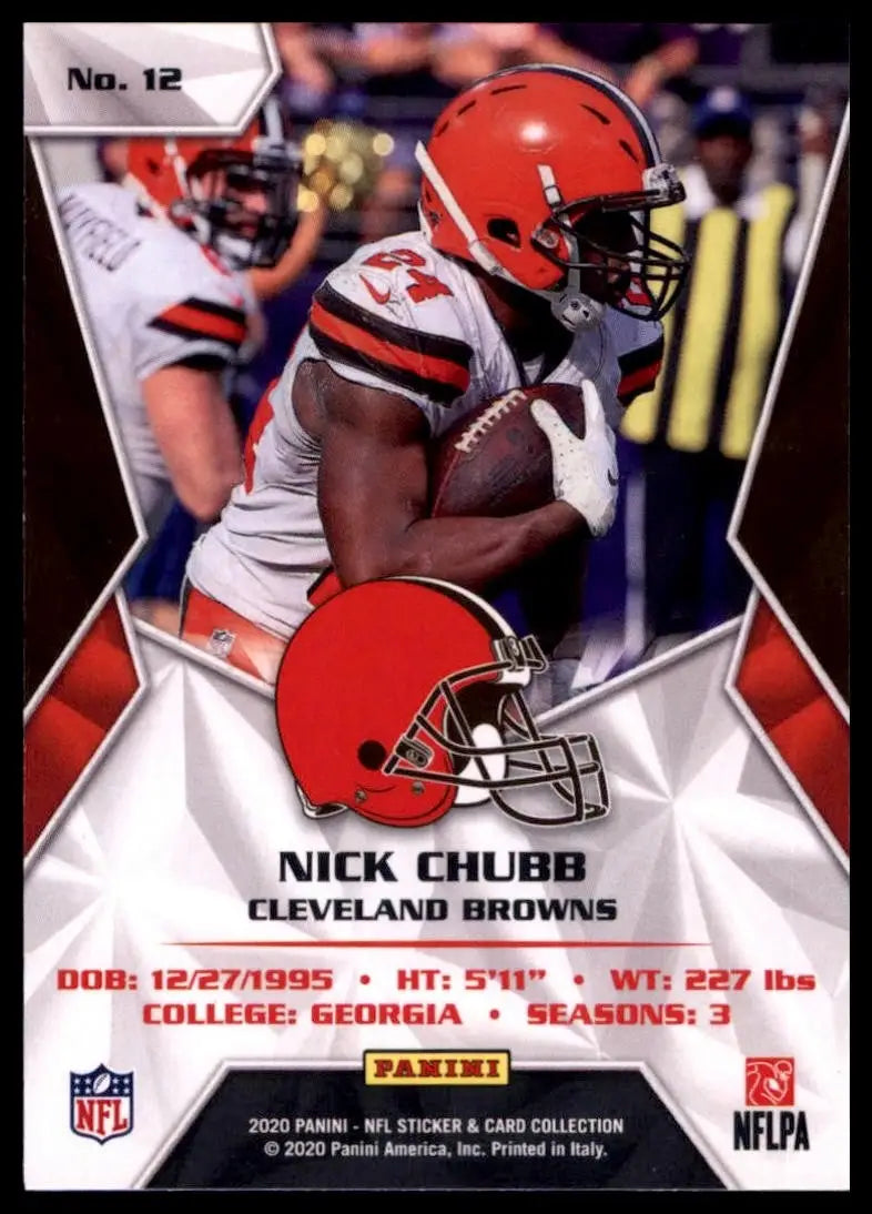 2020 Panini NFL Sticker & Card Collection - Nick Chubb #12 Silver - Football Card Single