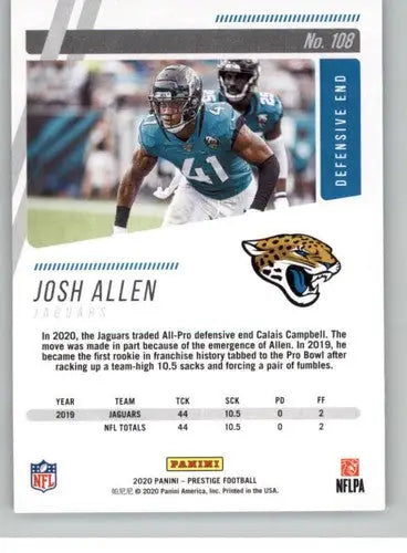 2020 Panini Prestige #108 Josh Allen NM-MT Jaguars - Football Card Single
