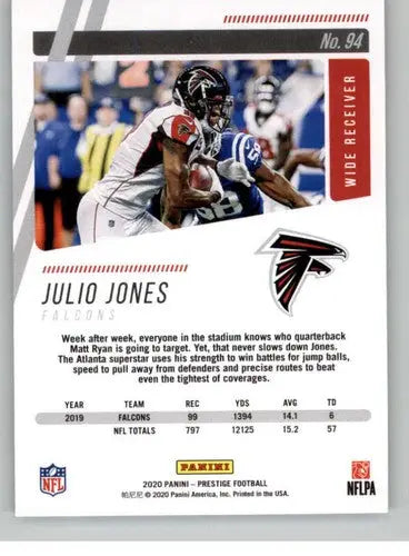Original gloss 2020 Panini Prestige Julio Jones football card Falcons NM-MT