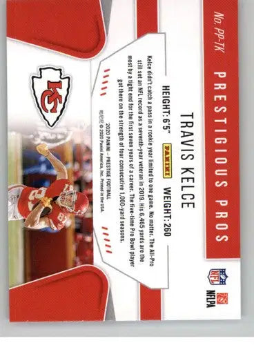 2020 Panini Prestige Prestigious Pros #10 Travis Kelce NM-MT Chiefs - Football Card Single