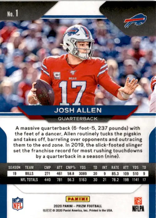 2020 Panini Prizm #1 Josh Allen - Football Card Single