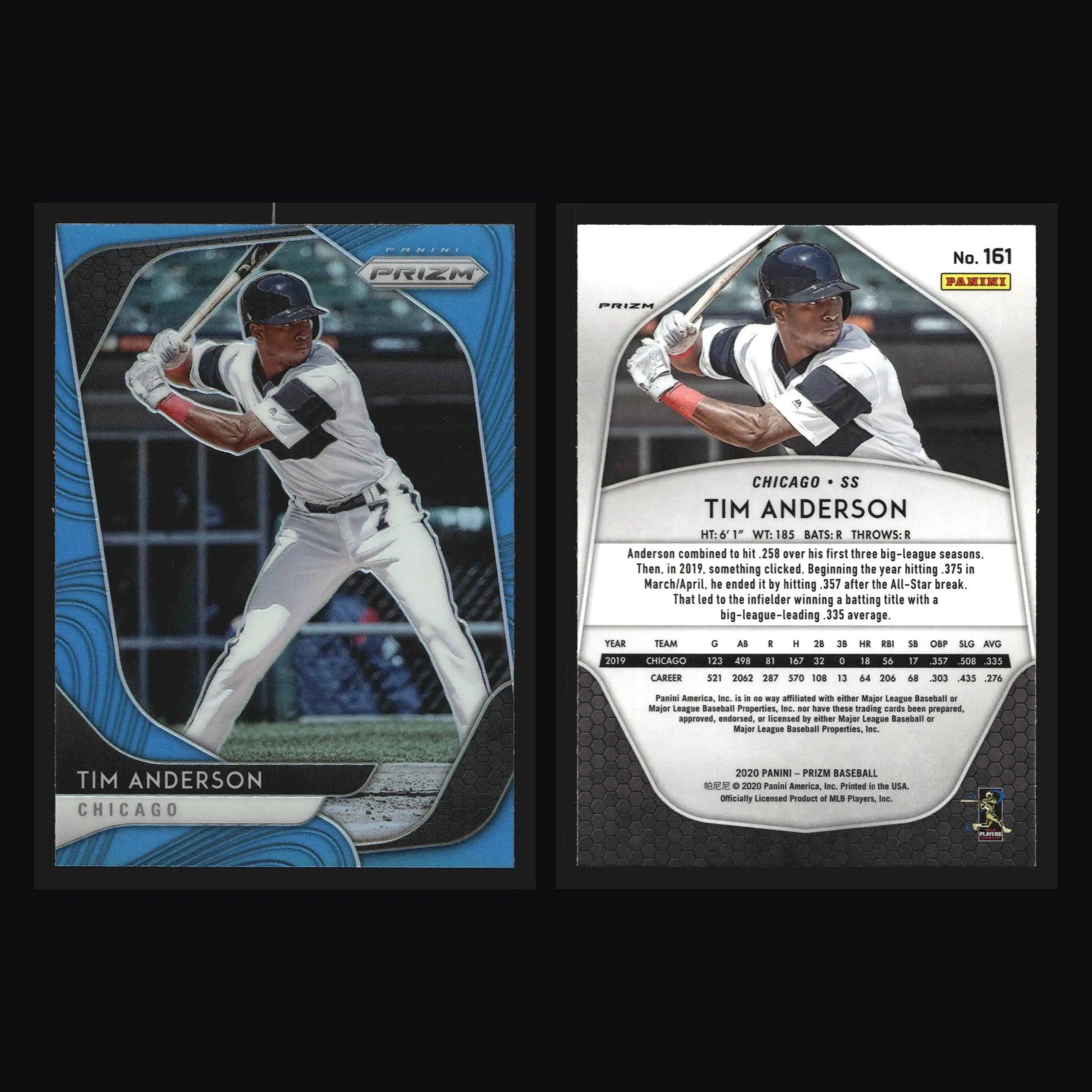 2020 Panini Prizm #161 Tim Anderson Carolina Blue Prizm White Sox - Baseball Card Single