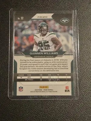 2020 Panini Prizm #32 Quinnen Williams Prizm Red Wave #/149 - Football Card Single