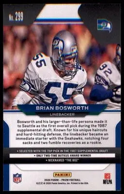 2020 Panini Prizm Brian Bosworth 299 Seattle Seahawks