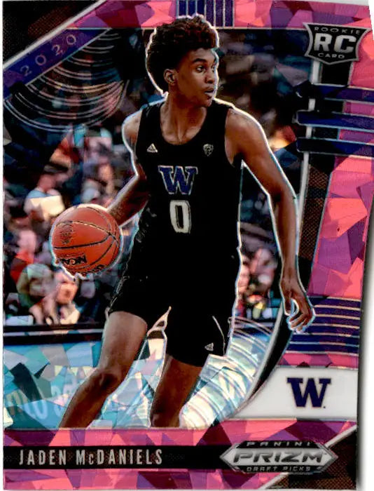 2020 Panini Prizm Draft Picks Collegiate #11 Jaden McDaniels Pink Ice - Basketball Card Single