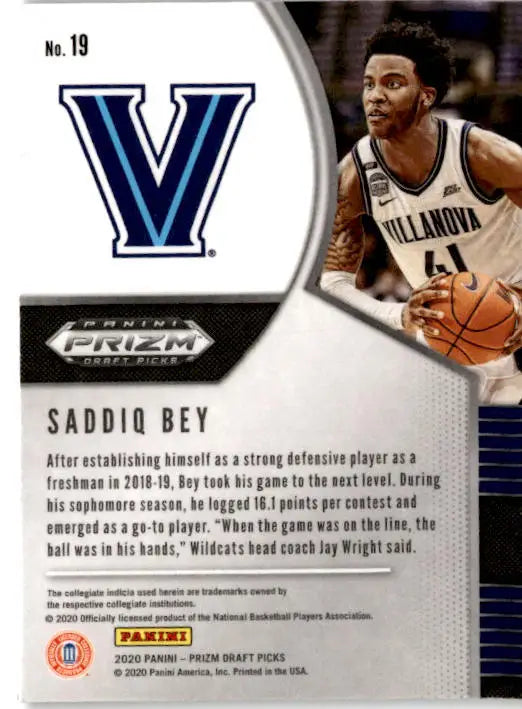 2020 Panini Prizm Draft Picks Collegiate #19 Saddiq Bey - Basketball Card Single