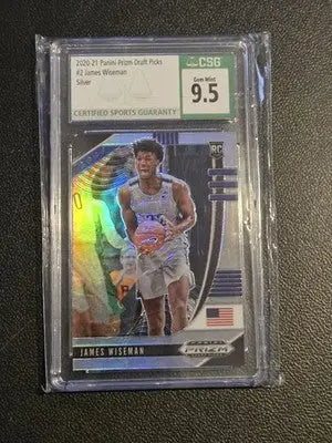 2020 Panini Prizm Draft Picks Collegiate #2 James Wiseman Silver CSG 9.5 - Basketball Card Single