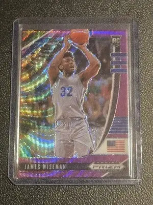 2020 Panini Prizm Draft Picks Collegiate #42 James Wiseman Purple Wave - Basketball Card Single