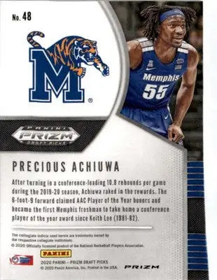 2020 Panini Prizm Draft Picks Collegiate #48 Precious Achiuwa Pink Ice - Basketball Card Single