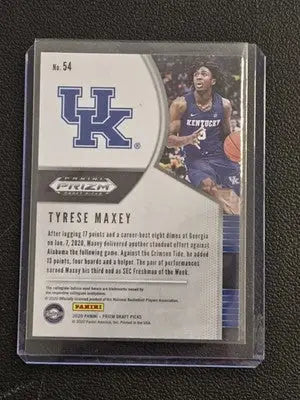 2020 Panini Prizm Draft Picks Collegiate #54 Tyrese Maxey - Basketball Card Single