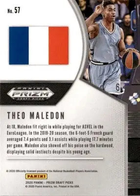 2020 Panini Prizm Draft Picks Collegiate #57 Theo Maledon - Basketball Card Single