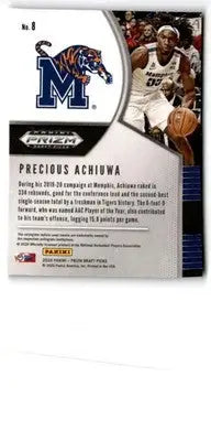 2020 Panini Prizm Draft Picks Collegiate #8 Precious Achiuwa - Basketball Card Single