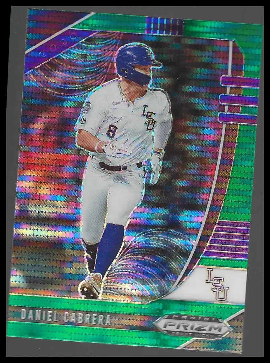 2020 Panini Prizm Draft Picks Green Pulsar #PDP62 Daniel Cabrera - Baseball Card Single