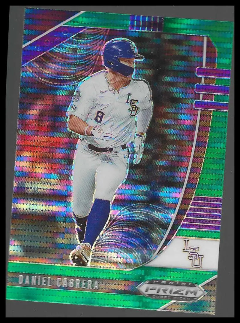 2020 Panini Prizm Draft Picks Green Pulsar #PDP62 Daniel Cabrera - Baseball Card Single