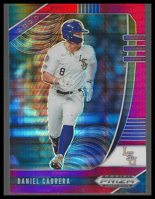 2020 Panini Prizm Draft Picks Hyper Red and Purple #PDP62 Daniel Cabrera