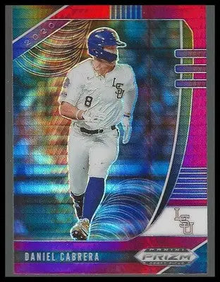 2020 Panini Prizm Draft Picks Hyper Red and Purple #PDP62 Daniel Cabrera - Baseball Card Single