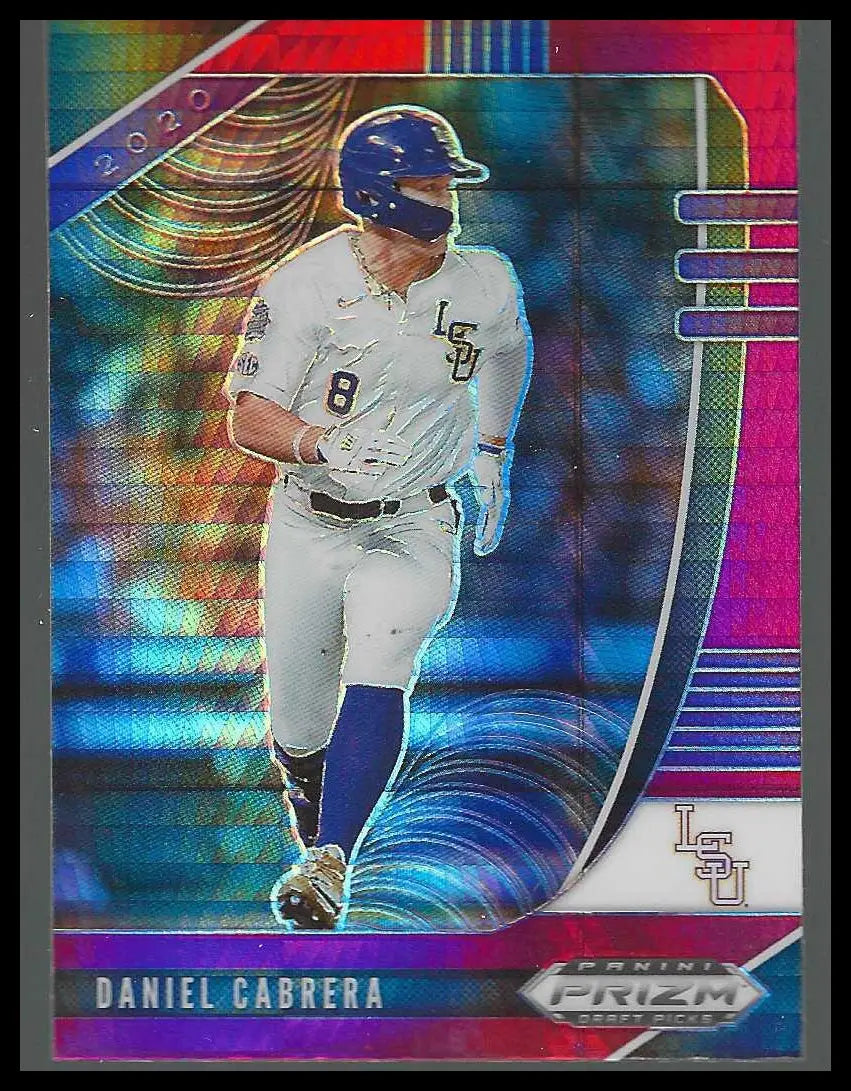 2020 Panini Prizm Draft Picks Hyper Red and Purple #PDP62 Daniel Cabrera - Baseball Card Single