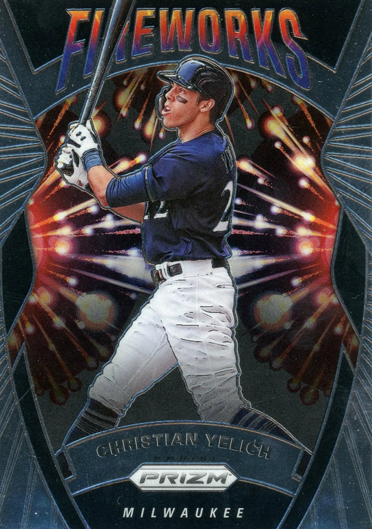 2020 Panini Prizm Fireworks #F-1 Christian Yelich Brewers - Baseball Card Single