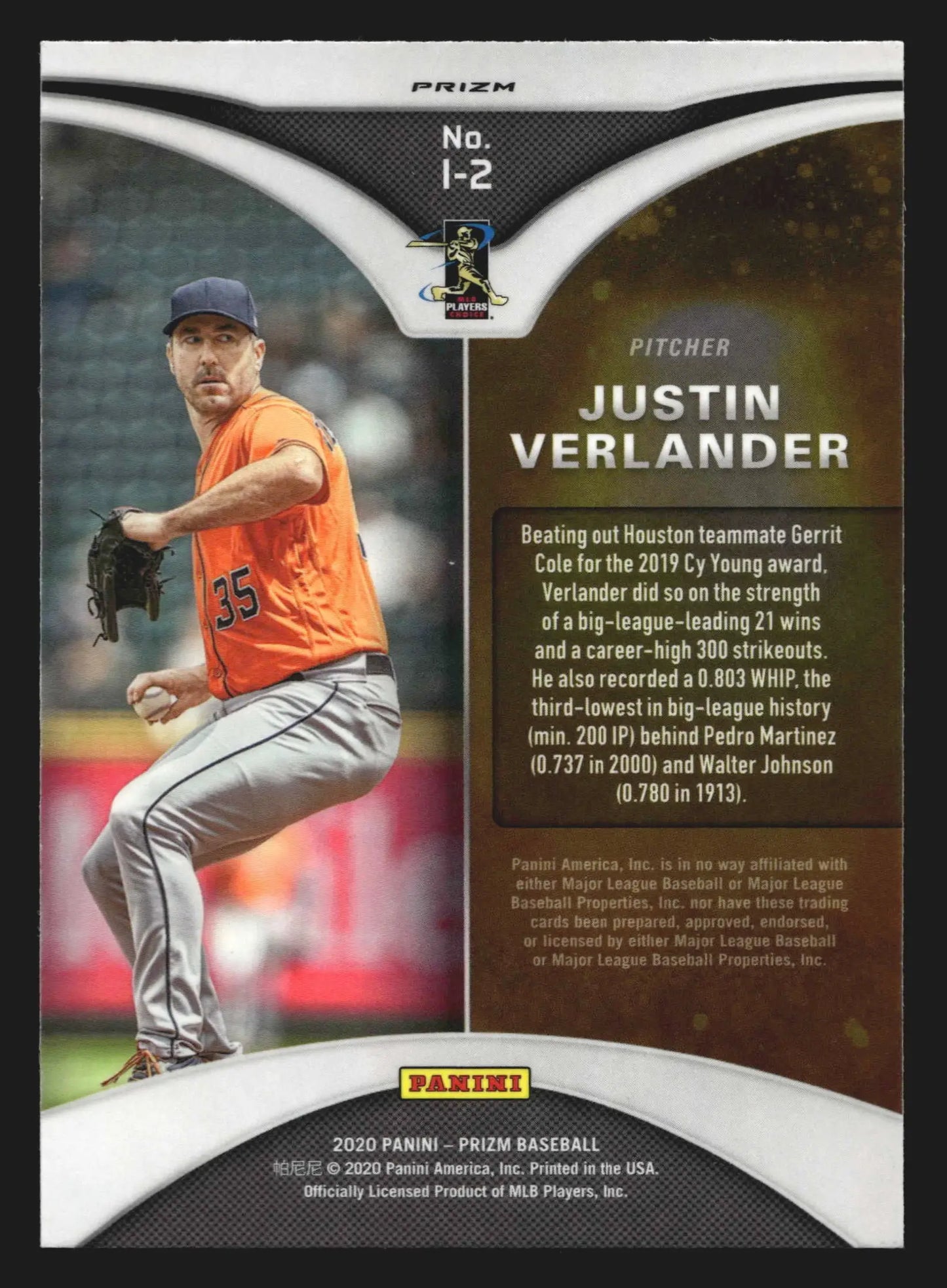 2020 Panini Prizm Illumination #I-2 Justin Verlander Teal Wave Prizm - Baseball Card Single