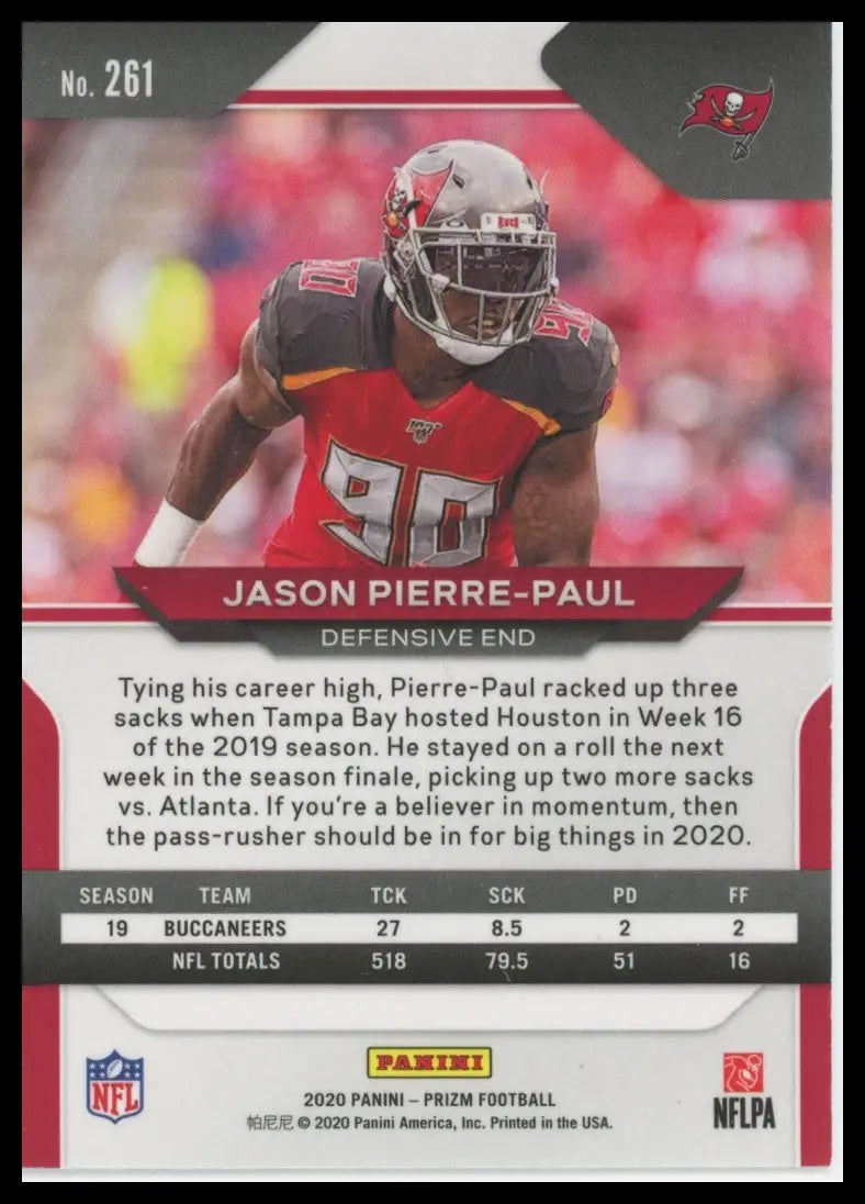 2020 Panini Prizm Jason Pierre-Paul 261 Tampa Bay Buccaneers - Football Card Single