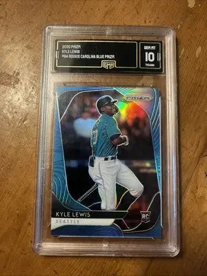 Graded Kyle Lewis 2020 Panini Prizm Carolina Blue Prizm rookie card Gem Mint 10