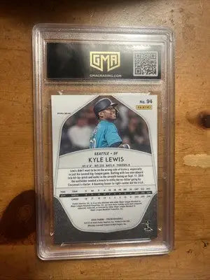 Graded Kyle Lewis baseball card with teal wave prizm from Panini Prizm 2020