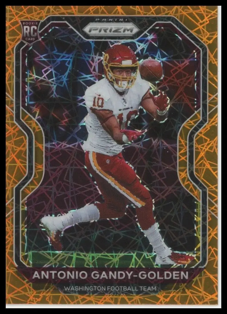 2020 Panini Prizm Orange Laser Antonio Gandy Golden Rookie #385 Washington Card