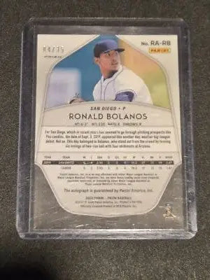2020 Panini Prizm #RA-RB Ronald Bolanos Rookie Autographs Snake Skin Prizm #/35 - Baseball Card Single