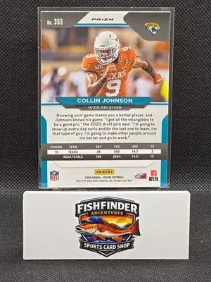 2020 Panini Prizm - Rookie Collin Johnson #353 Orange Disco Prizm (RC) - Football Card Single