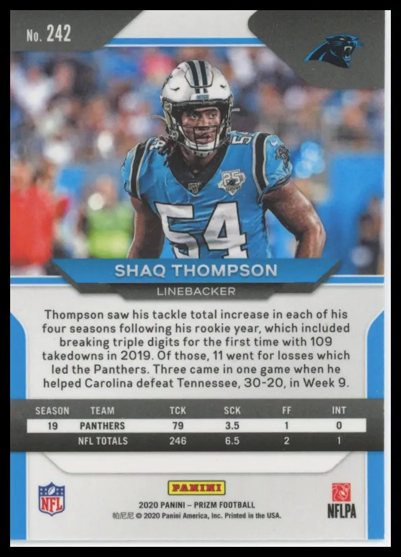 2020 Panini Prizm Shaq Thompson 242 Carolina Panthers - Football Card Single