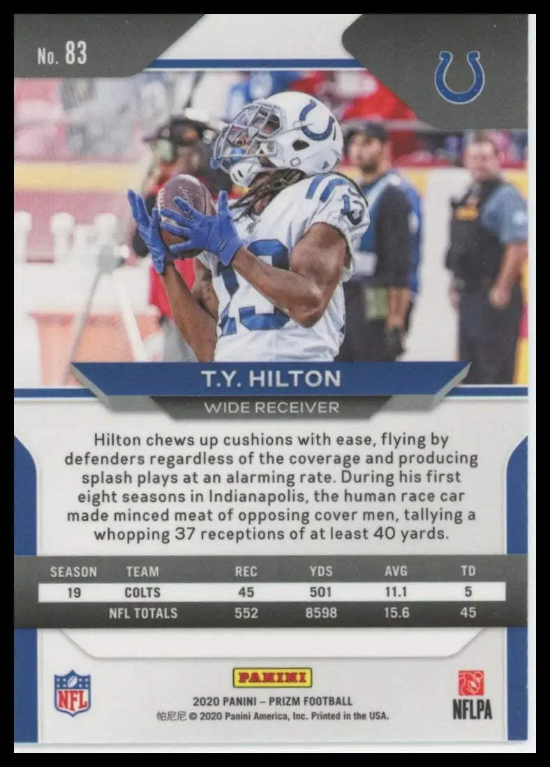 2020 Panini Prizm T.Y. Hilton 83 Indianapolis Colts - Football Card Single