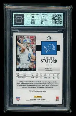 2020 Panini Score Matthew Stafford #219 Football Arena Club 10 - Football Card Single