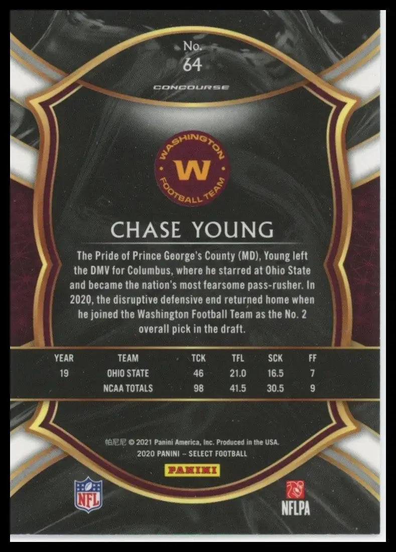 2020 Panini Select - Concourse Chase Young #64 (RC)