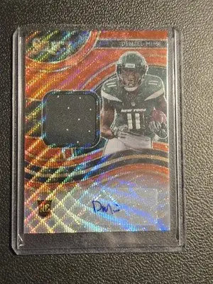 2020 Panini Select Denzel Mims Rookie Signature Memorabilia Red Wave Prizm - Football Card Single