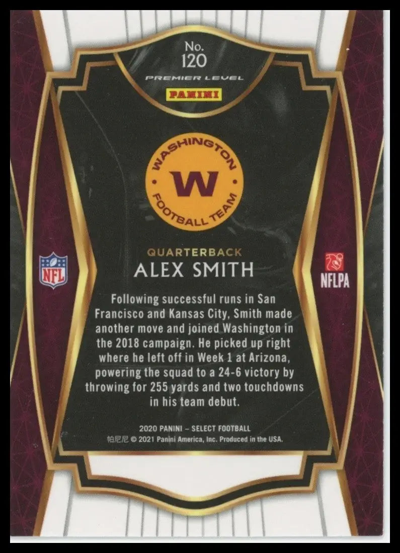 2020 Panini Select - Premier Level Alex Smith #120 - Football Card Single