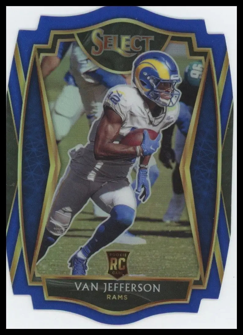 2020 Panini Select - Premier Level Van Jefferson #171 Blue Prizm Die-Cut (RC) - Football Card Single