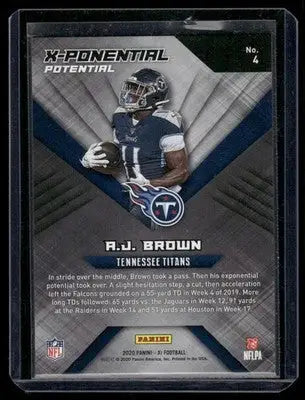 2020 Panini XR X-Ponential Potential A.J. Brown #4 34/99 Football - Football Card Single