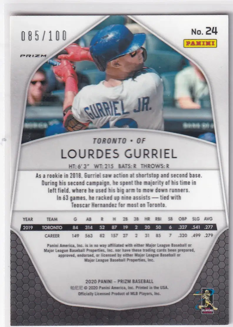 2020 PRIZM #24 LOURDES GURRIEL 85/100- TORONTO BLUE JAYS
