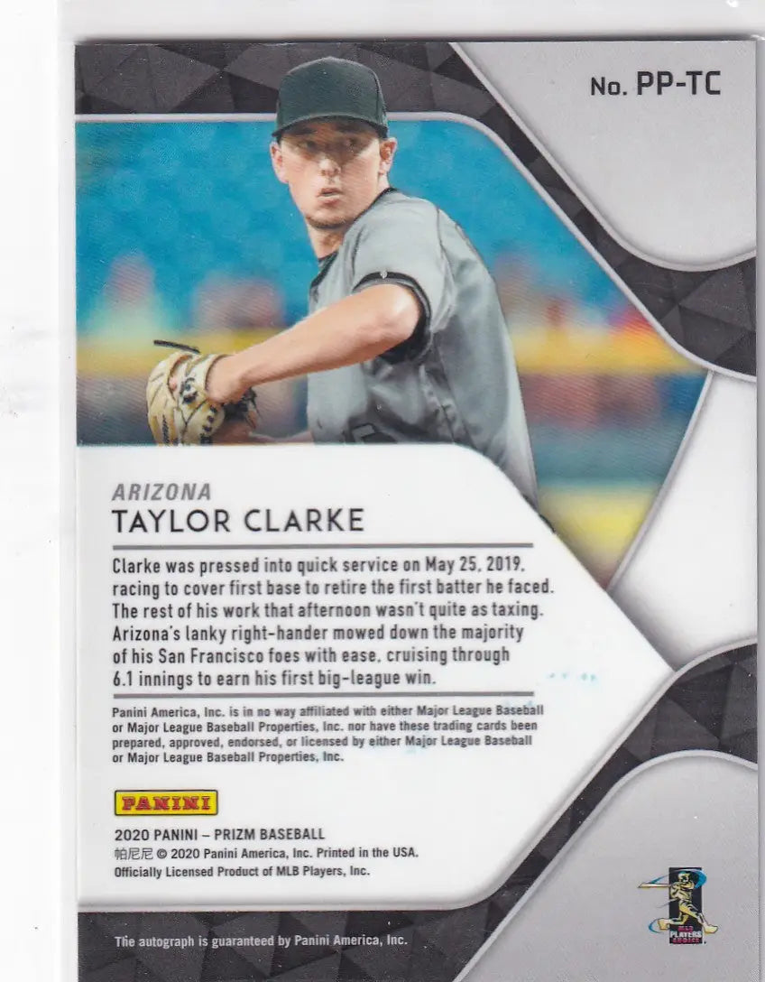 2020 PRIZM #PP-TC TAYLOR CLARKE AUTO- ARIZONA DIAMONDBACK - Baseball Card Single