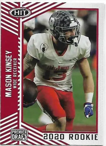 Football trading card 2020 SAGE HIT Premier Draft Red #18 Mason Kinsey in original gloss