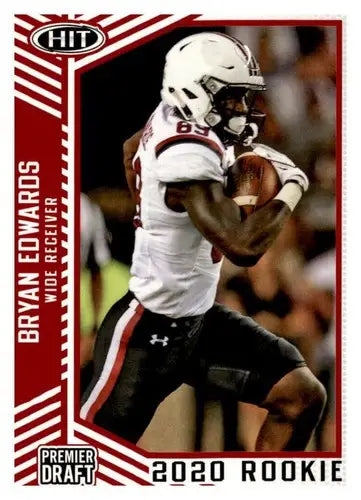 Football trading card from 2020 SAGE HIT Premier Draft Red #23 Bryan Edwards NM-MT, part of original gloss sports cards collection